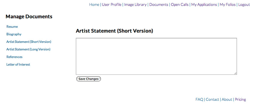 Artist Statement - Short