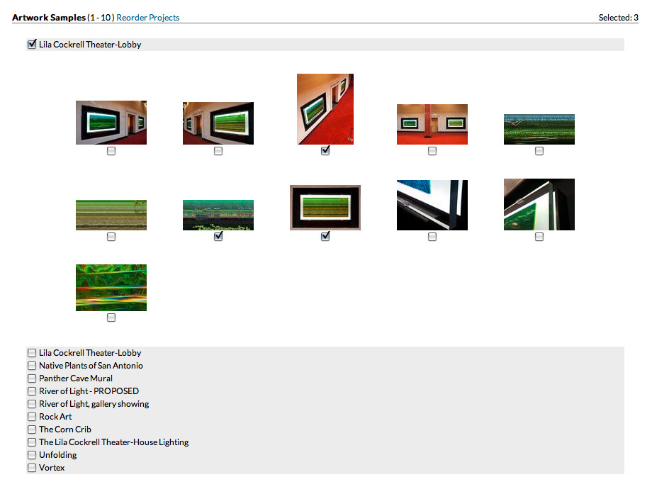 Select your Artwork Samples