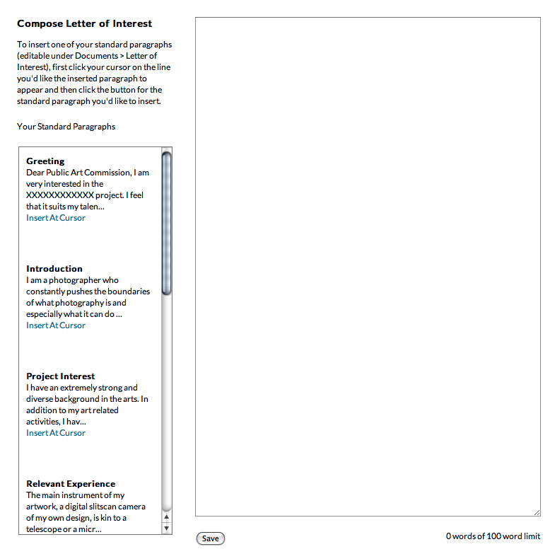 Composing your Letter of Interest