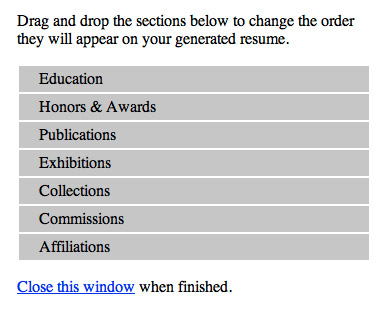 Reorder Resume Sections