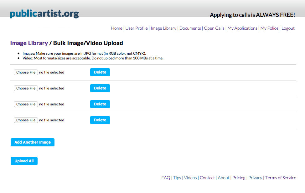 Upload Multiple Unassigned Images